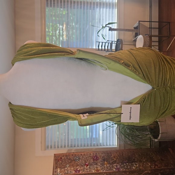 NWT Revolve x Superdown Ashlyn Corset Runched Dress Matcha Green Womens Small - Picture 8 of 11